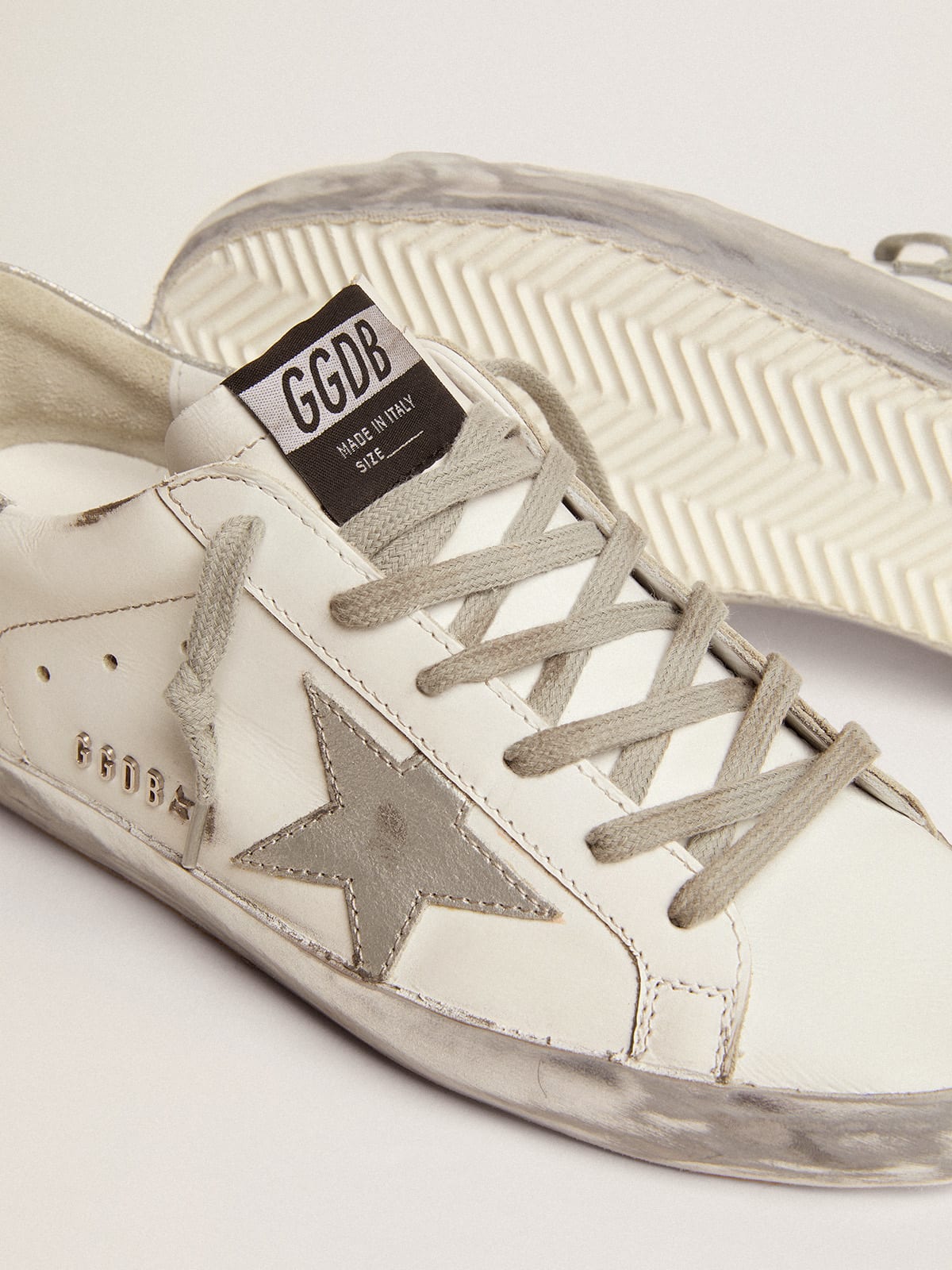 Golden Goose sneaker superstar cream silver blue