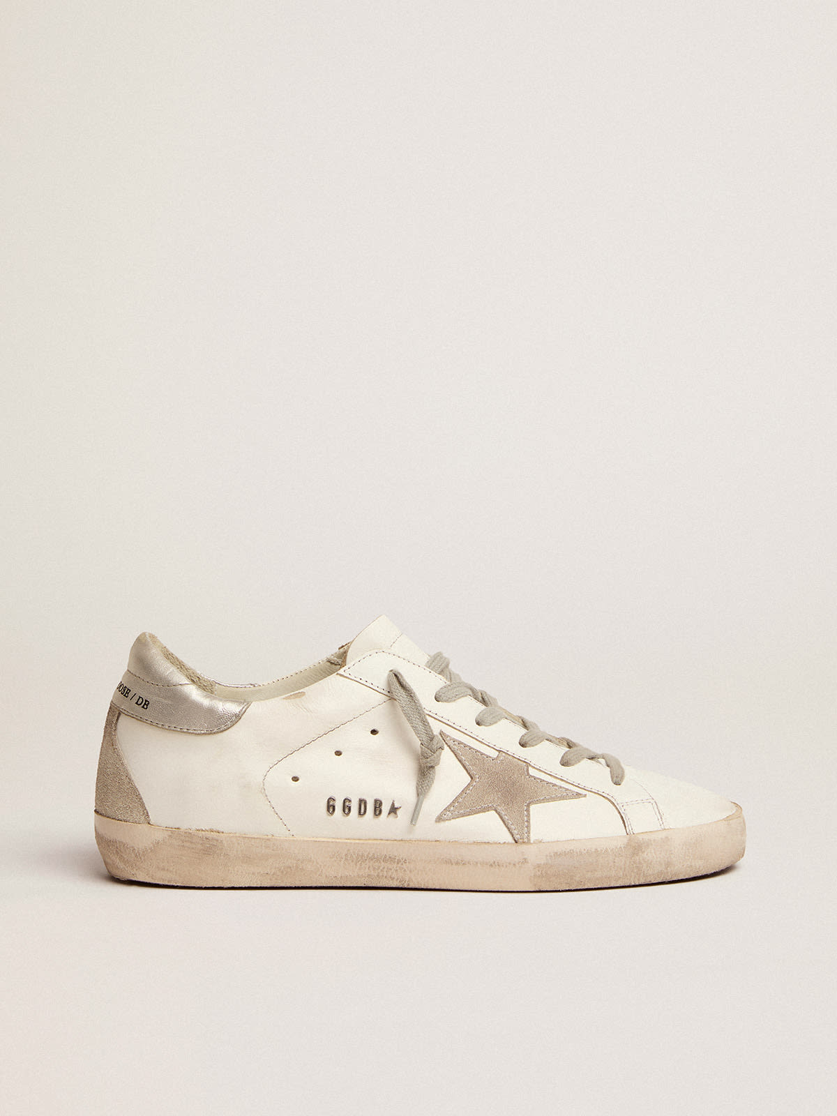 Ciro each delicate Women's Super-Star sneakers with silver heel tab and metal stud lettering |  Golden Goose