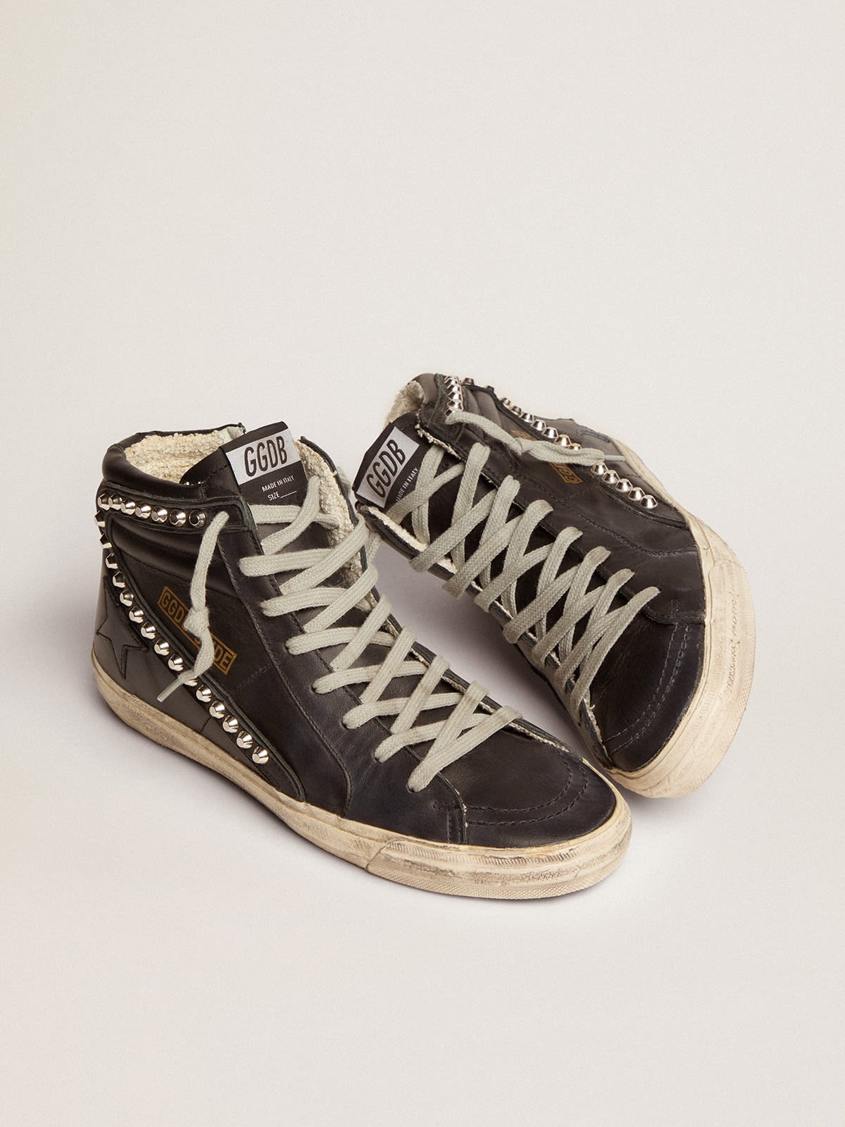 Golden Goose - Sneakers Slide donna con borchie applicate in 