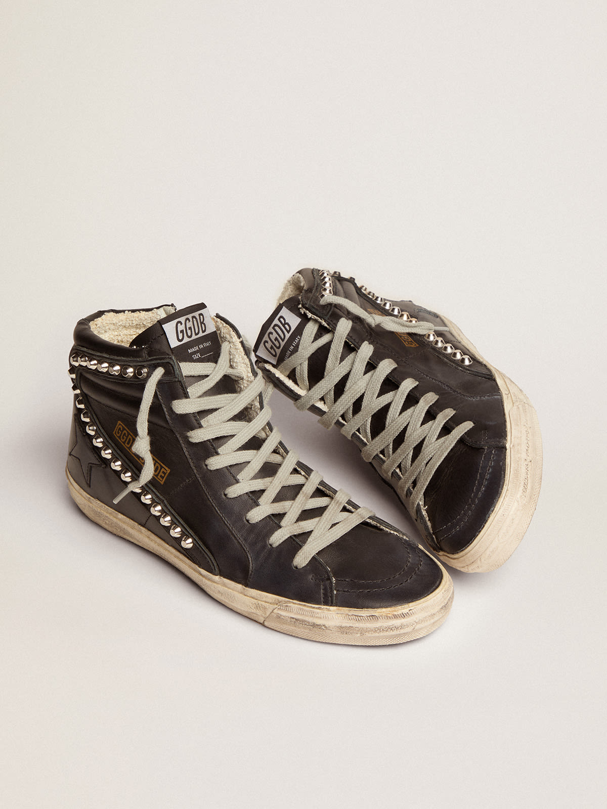 Golden Goose - Women's Slide black with studs in 