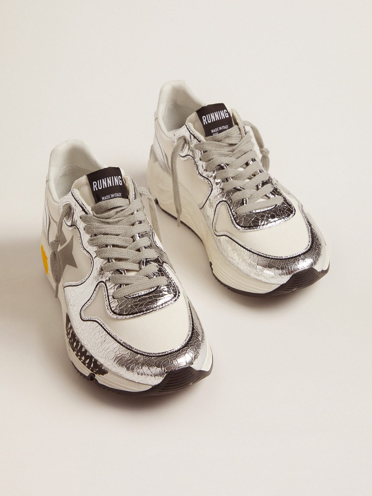 Golden Goose - Women's Running Sole silver and white in 
