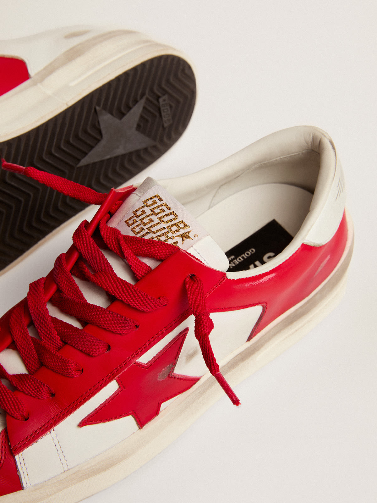 Women's Stardan sneakers in red and white leather | Golden Goose