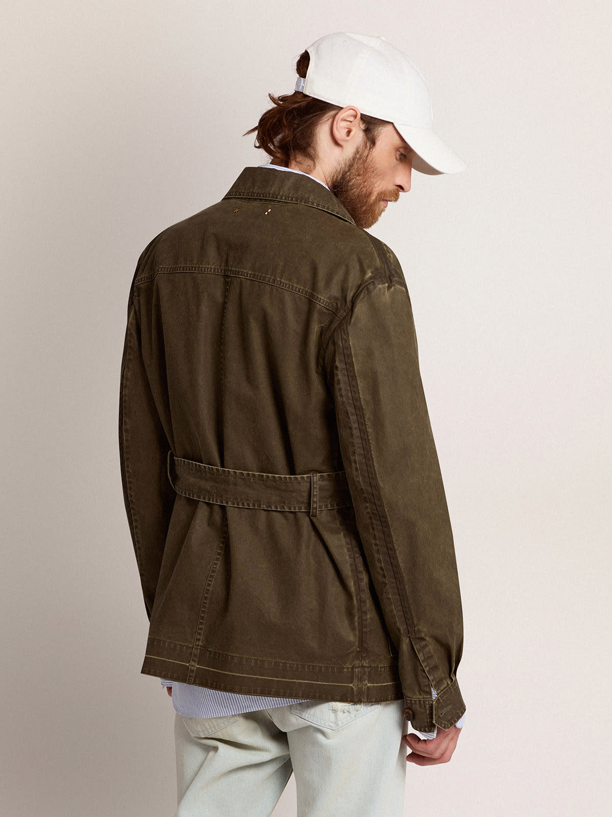 Golden Goose - Golden Collection safari jacket in military-green canvas in 
