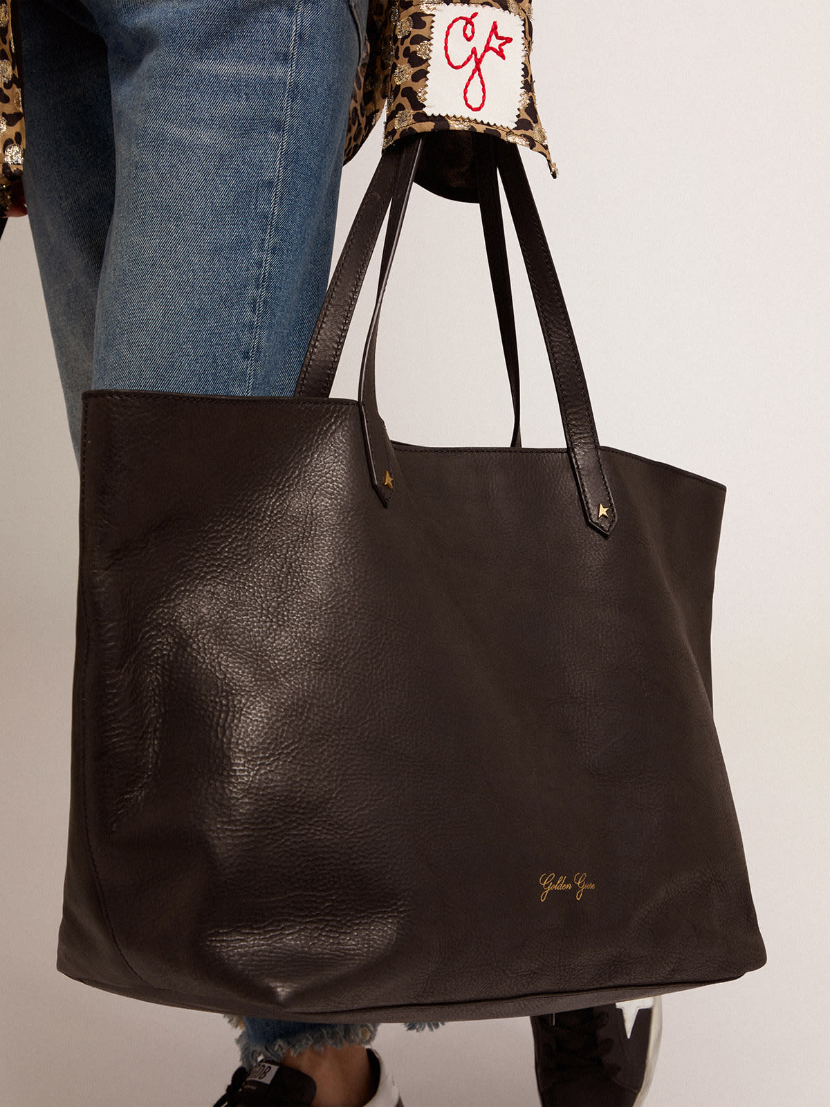 Golden Goose - Black Pasadena Bag with gold logo on the front in 