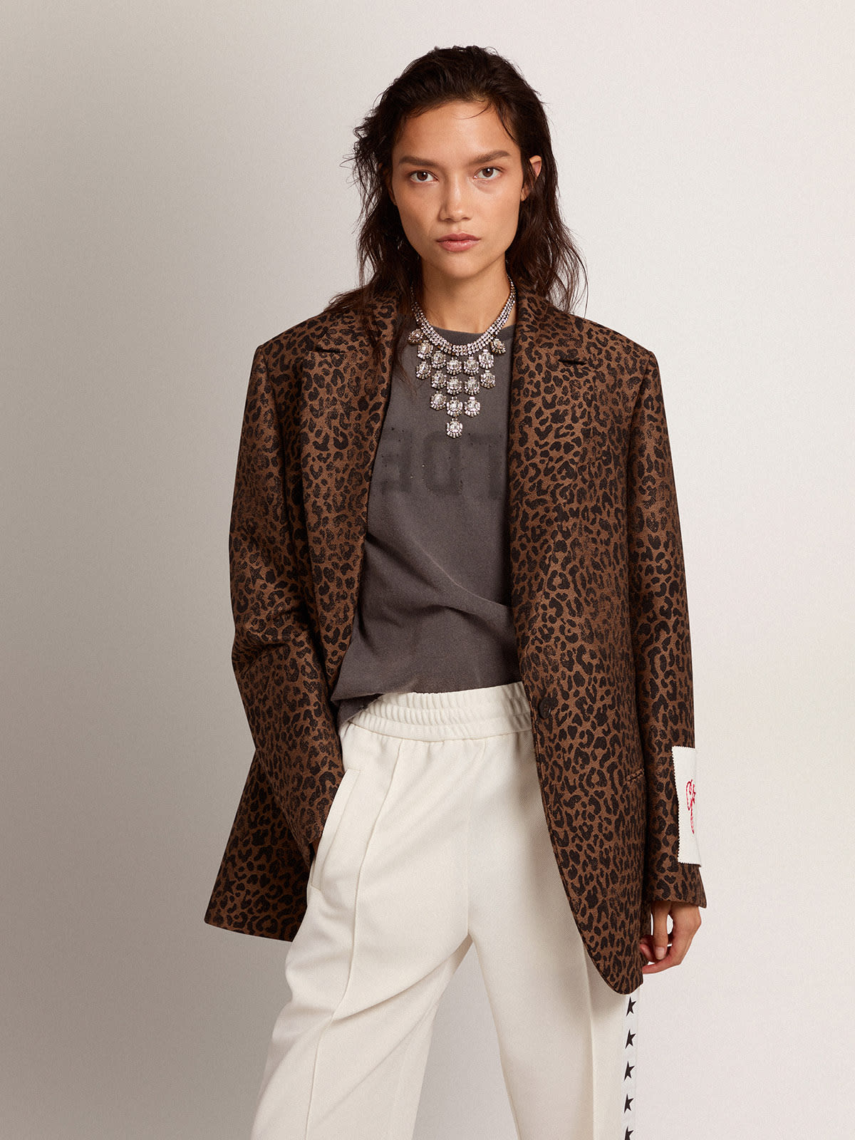 Golden Goose - Golden Collection single-breasted Tom Boy blazer in wool with jacquard animal pattern in 