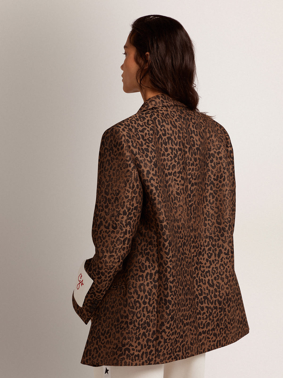 Golden Goose - Women's single-breasted leopard print blazer in 