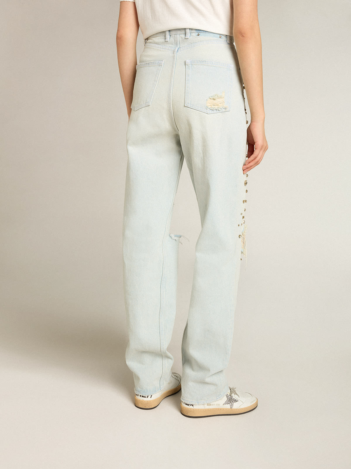 Meenemen bronzen Gepensioneerd Golden Collection bleached Kim jeans with cabochon crystals | Golden Goose