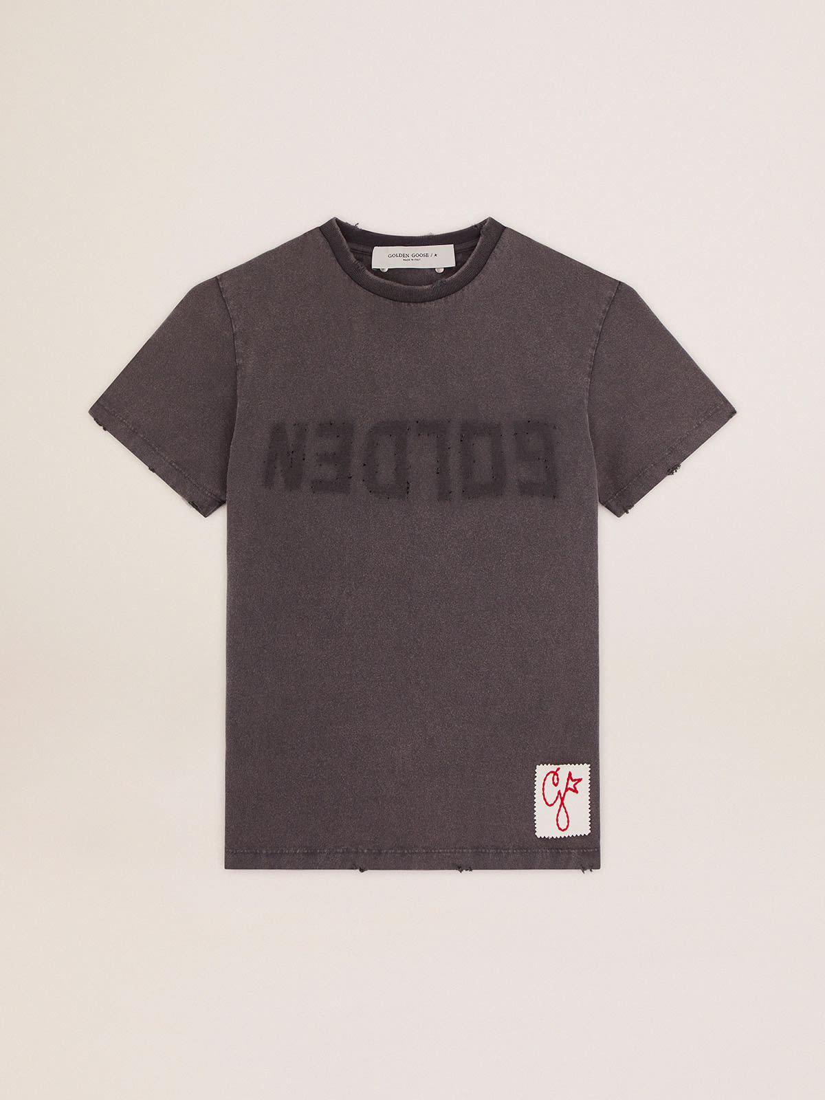 Women’s gray distressed T-shirt