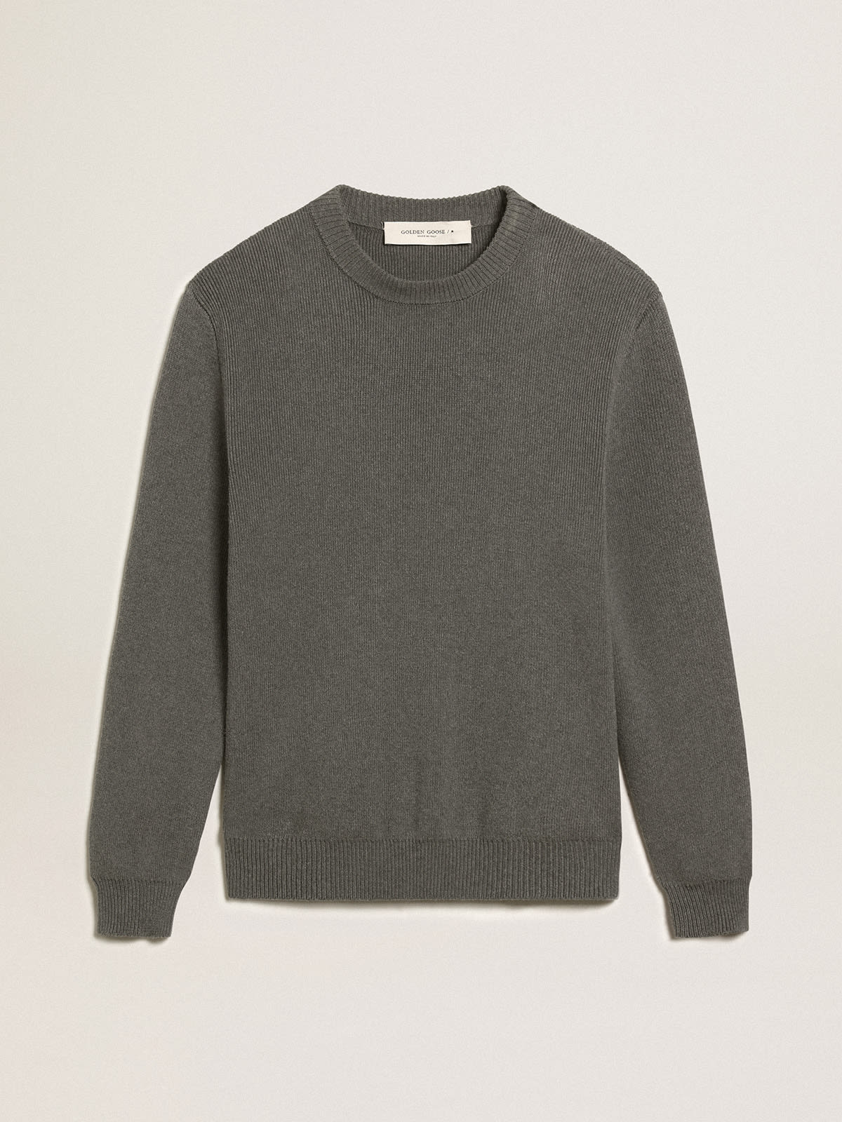 Cotton Crew Neck Jumper - Dark Olive