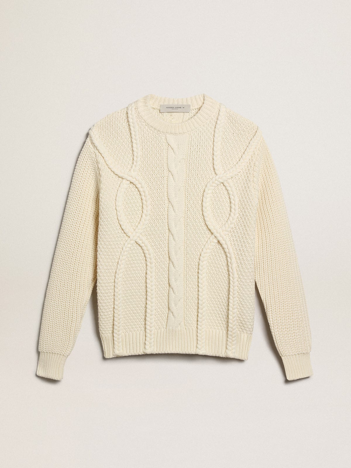 Pull en laine blanc homme