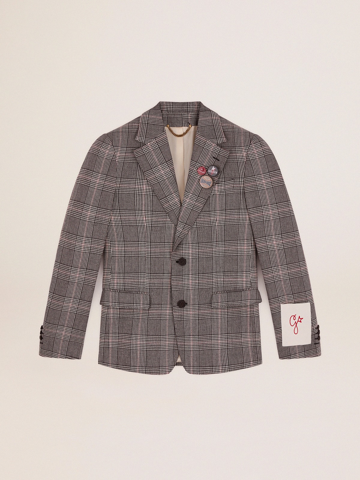 Men’s Golden Collection single-breasted blazer in gray and white Prince ...