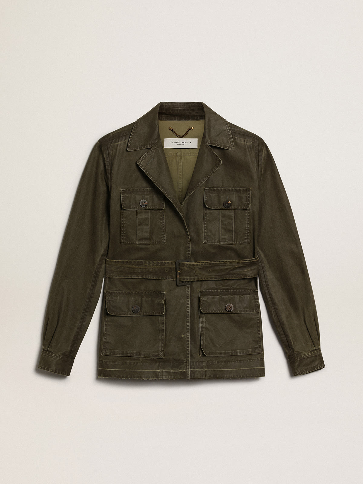 Chaqueta sahariana para hombres verde