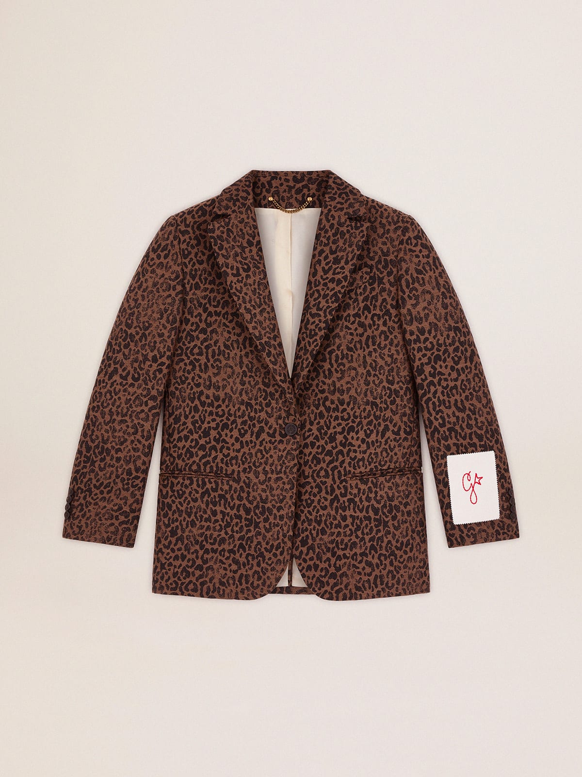 Golden Goose - Women's single-breasted leopard print blazer in 
