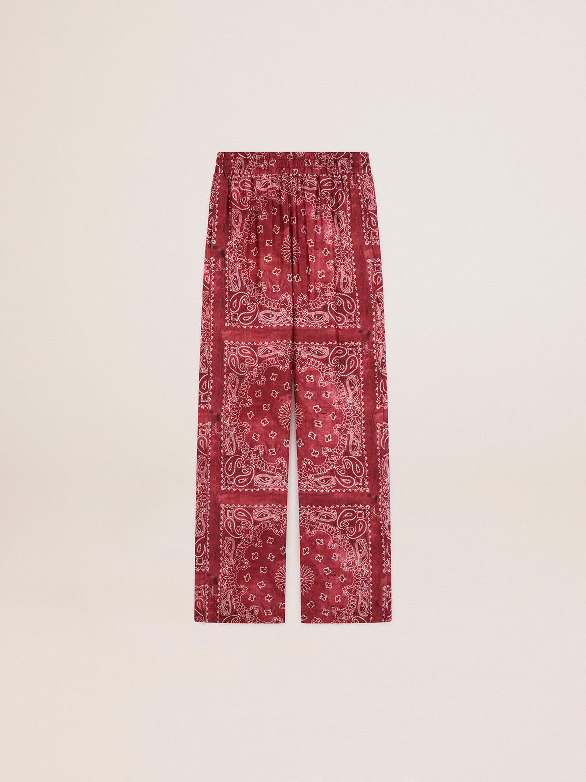 Golden Goose - Women's burgundy joggers with paisley print in 