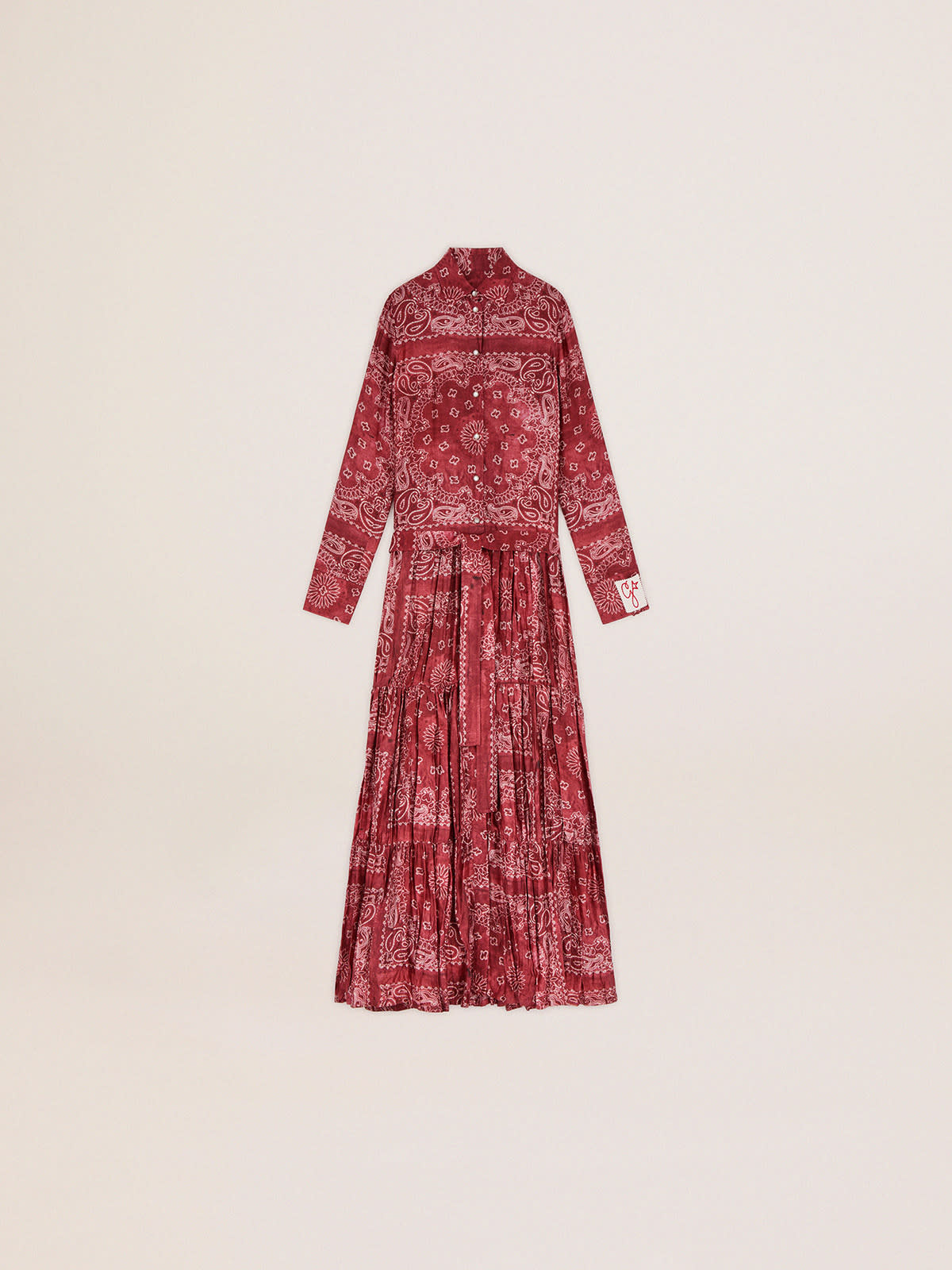 Golden Goose - Women's burgundy shirt dress with paisley print in 