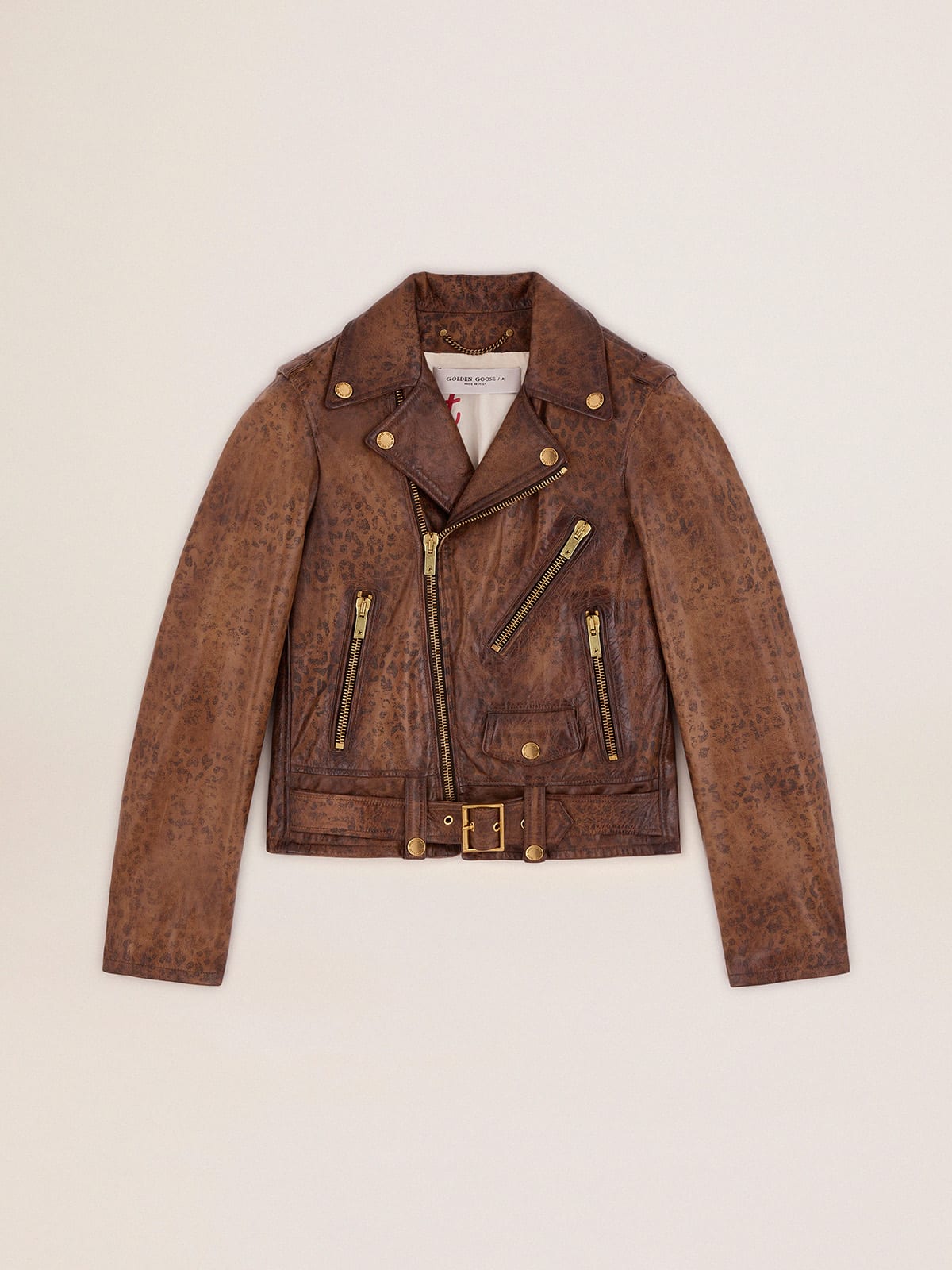 Distressed leather 2024 biker jacket