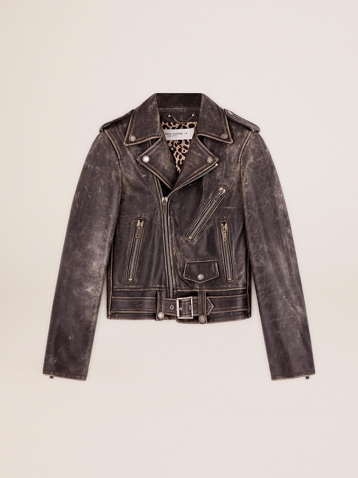Golden Goose - Women’s leather biker jacket in 