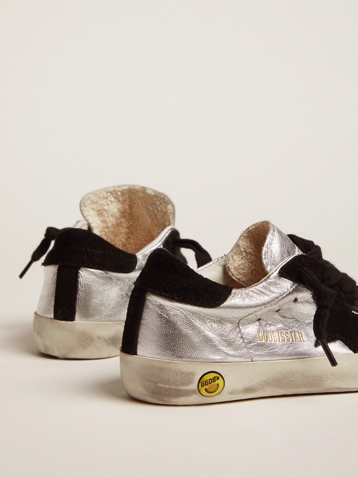 Ball Star Junior in glitter with ice-gray suede inserts