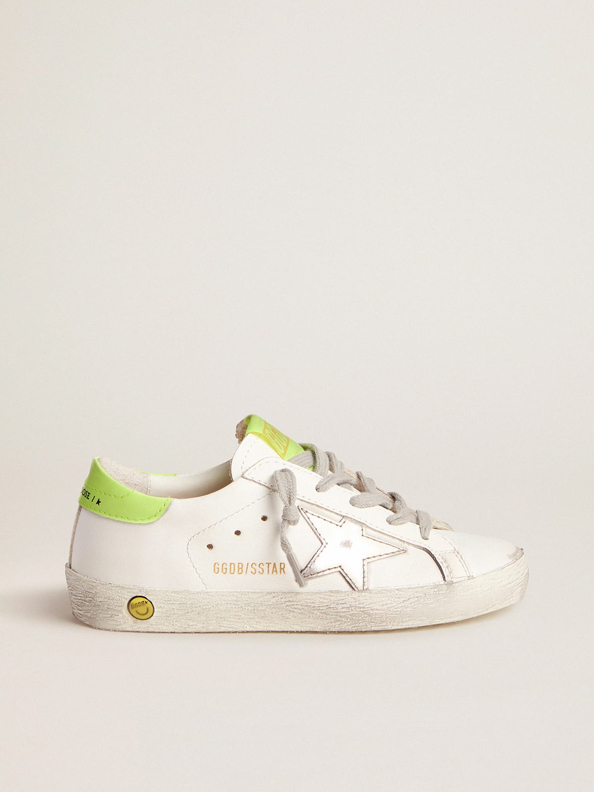 Super Star sneakers with fluorescent yellow heel tab and silver star