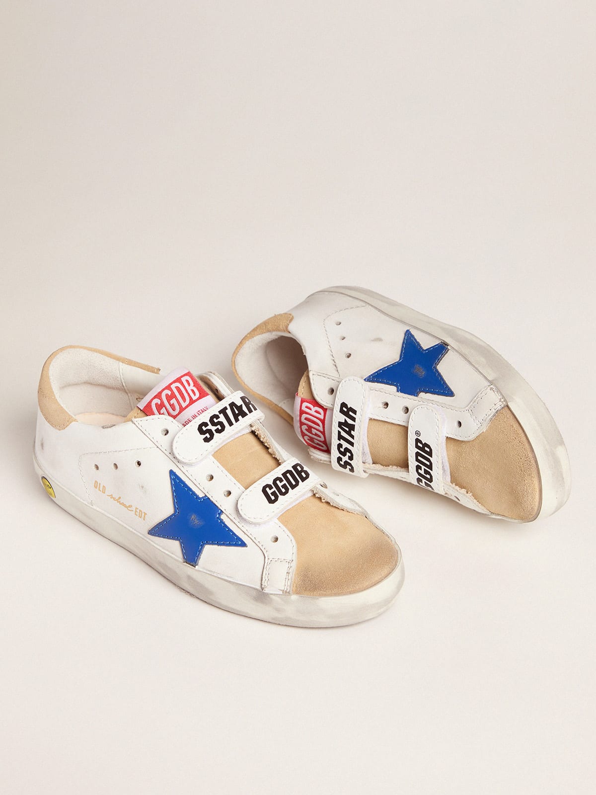Golden Goose - Young Old School sneakers with Velcro fastening and blue star in 