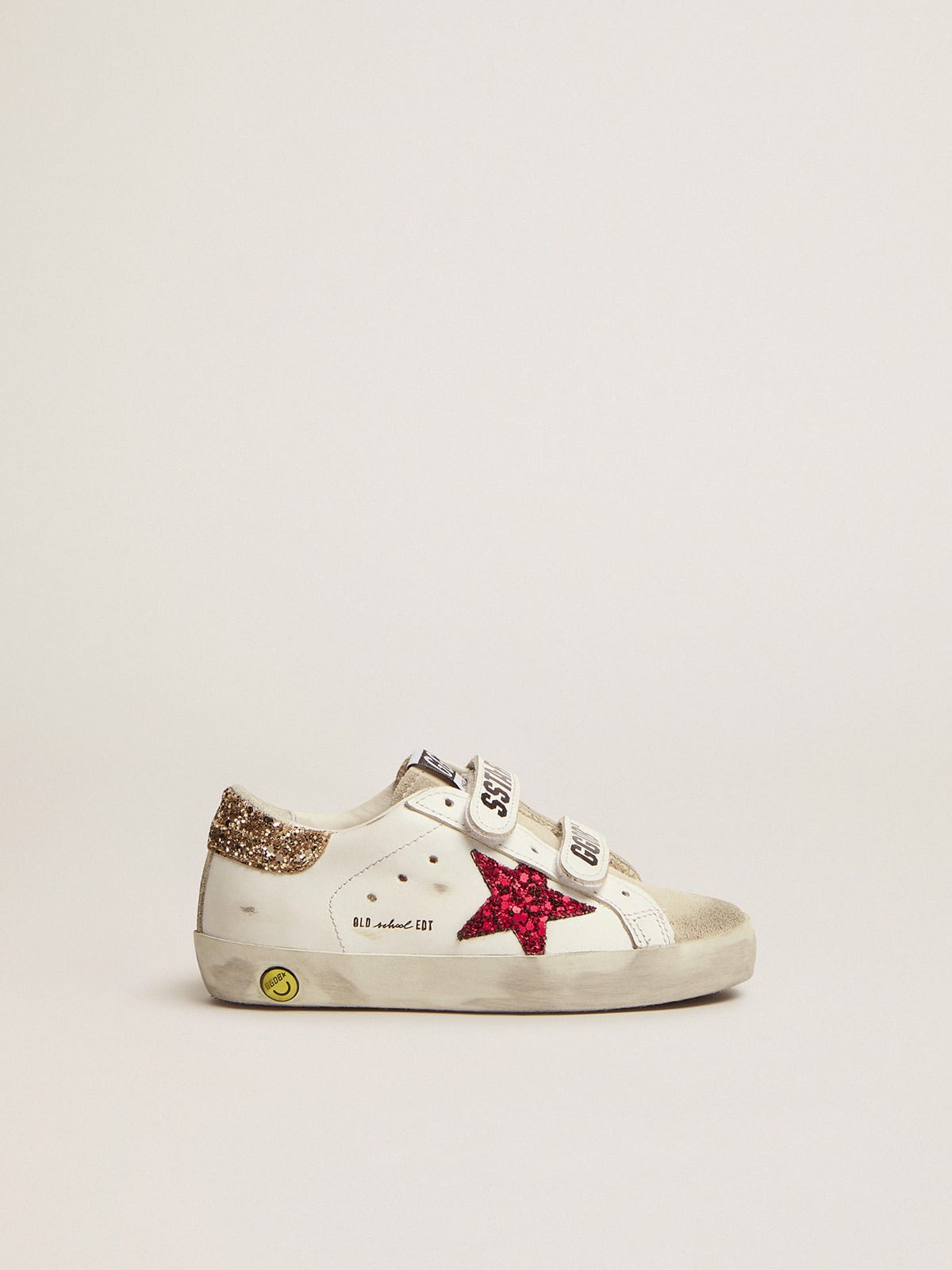 Junior Zapatillas Deportivas Super-Star Blancas De Piel Con Refuerzo Del  Talón De Purpurina | Niños (1-3 años) Golden Goose