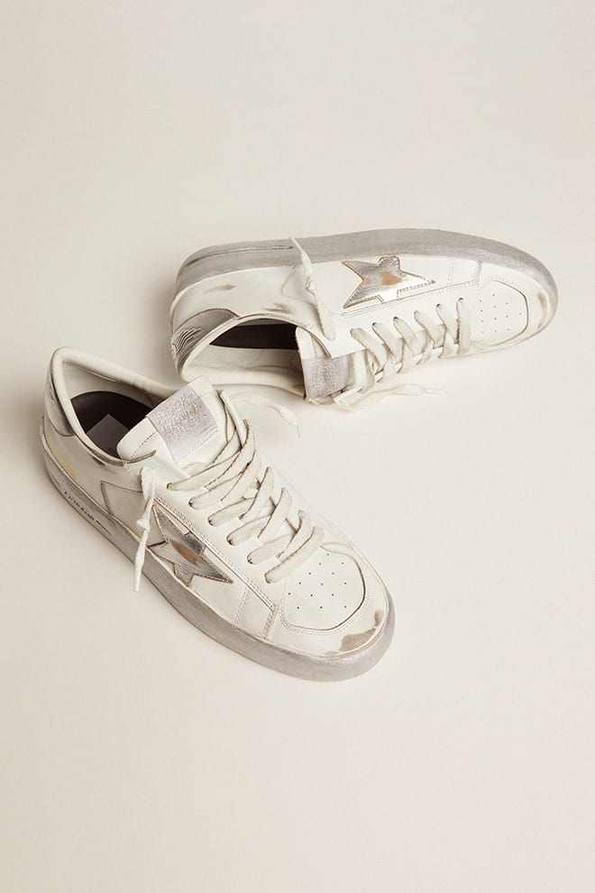 Golden goose stardan hot sale white leather sneakers