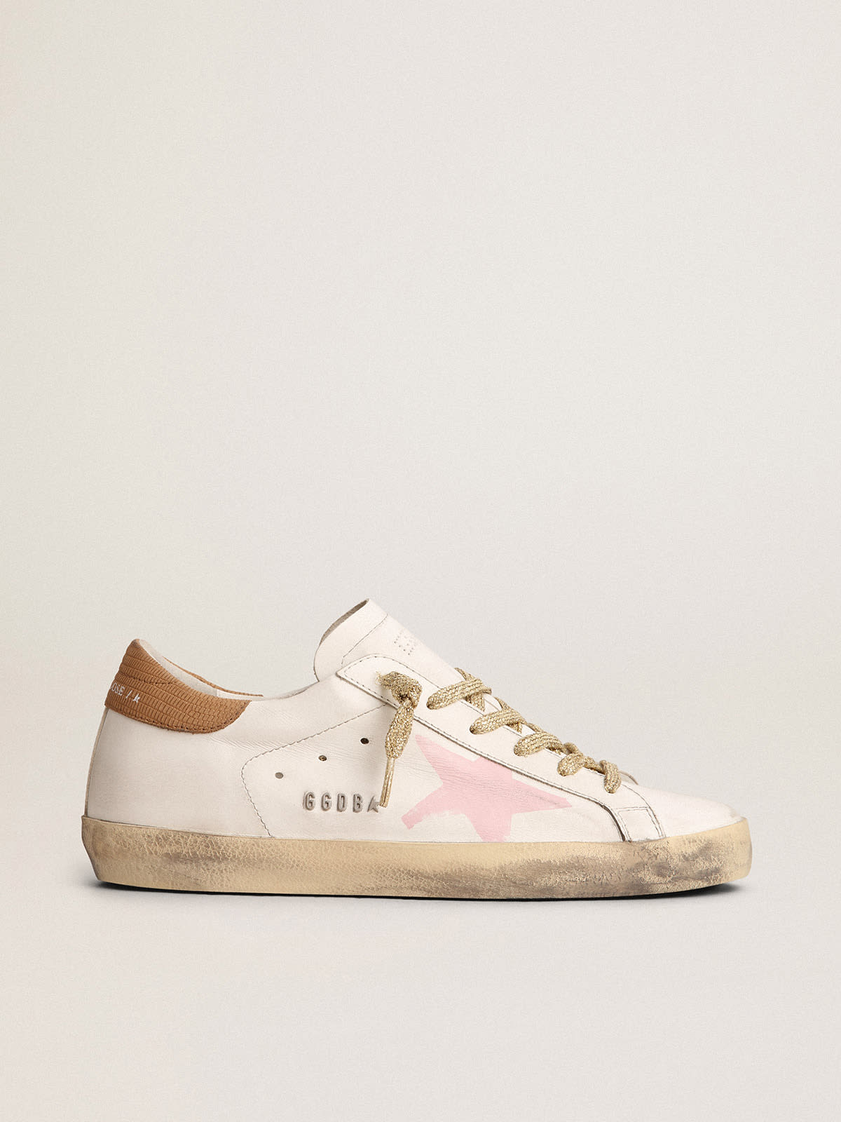 Super-Star LTD sneakers with pink screen printed star and leather heel ...