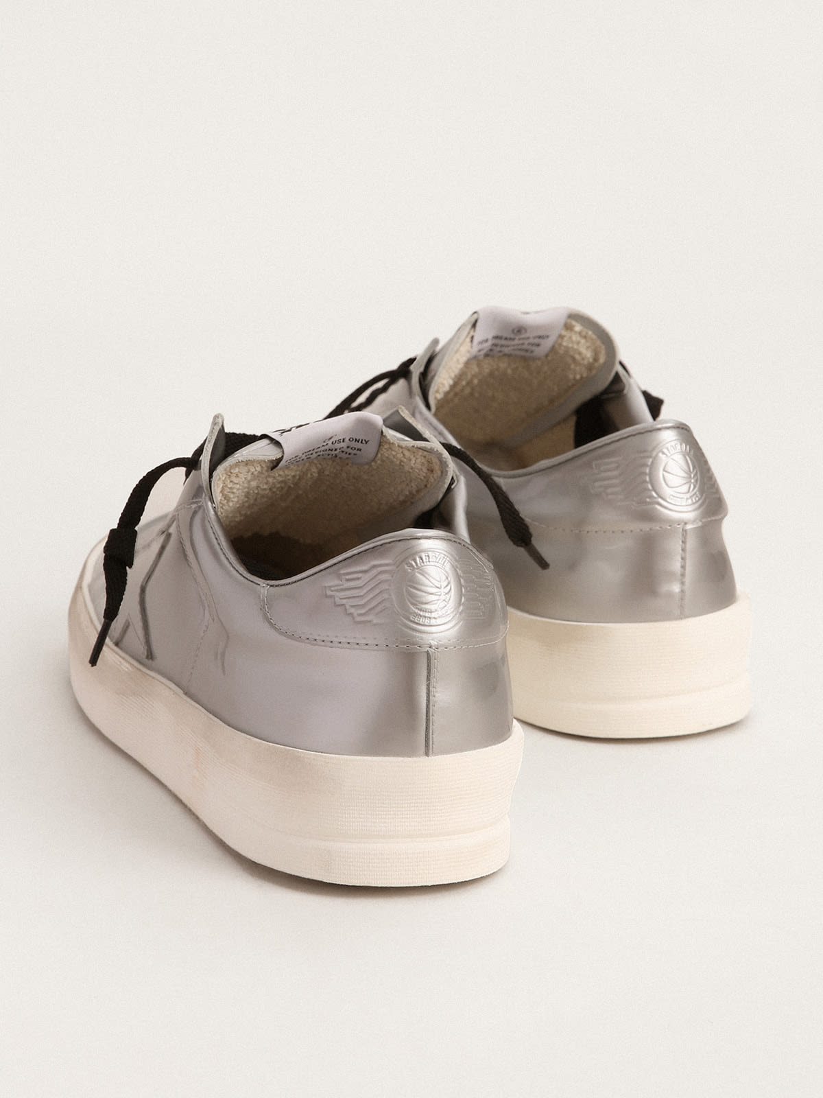 Golden Goose - Stardan sneakers in silver laminated leather in 