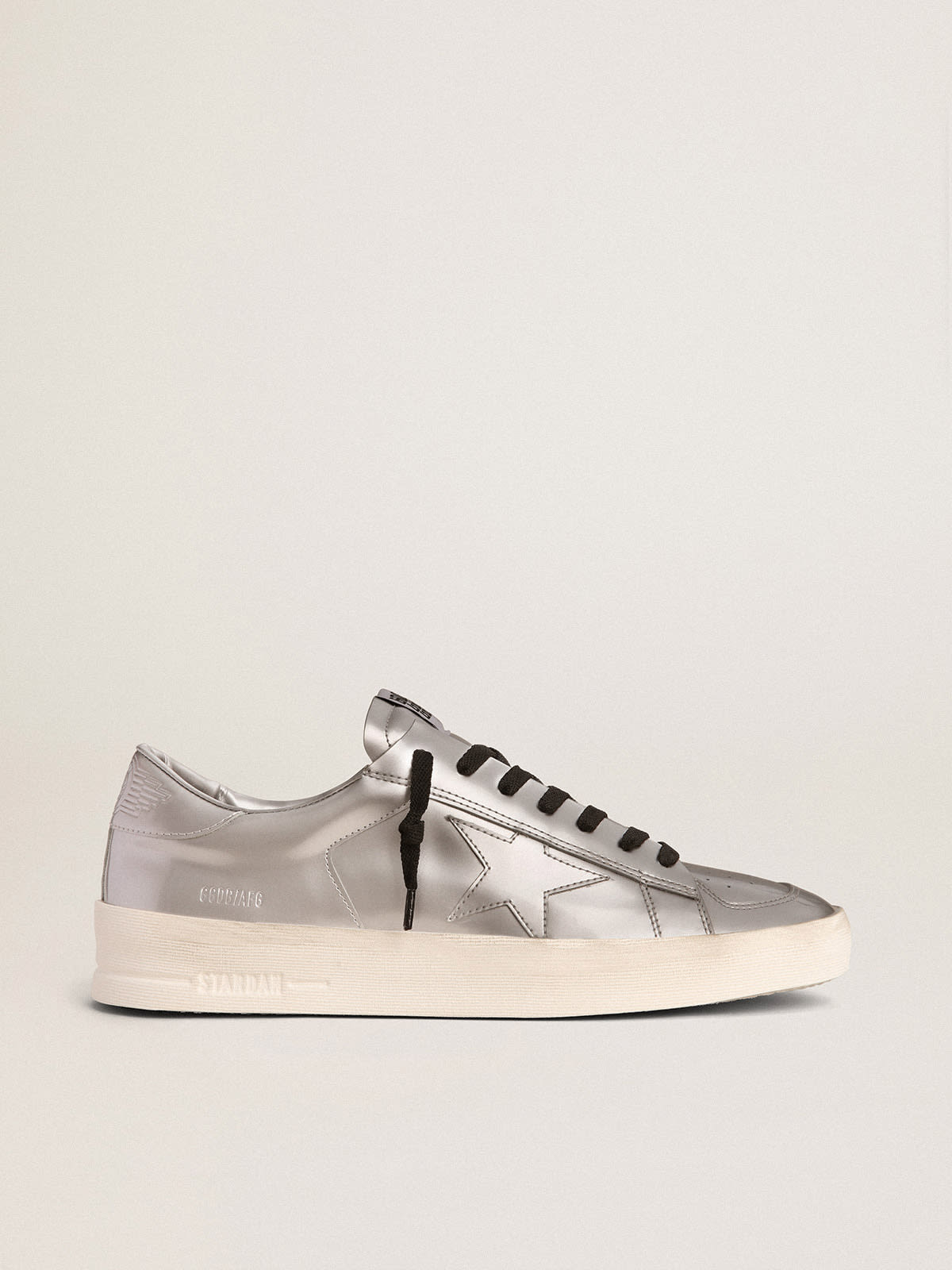 Golden Goose - Stardan sneakers in silver laminated leather in 