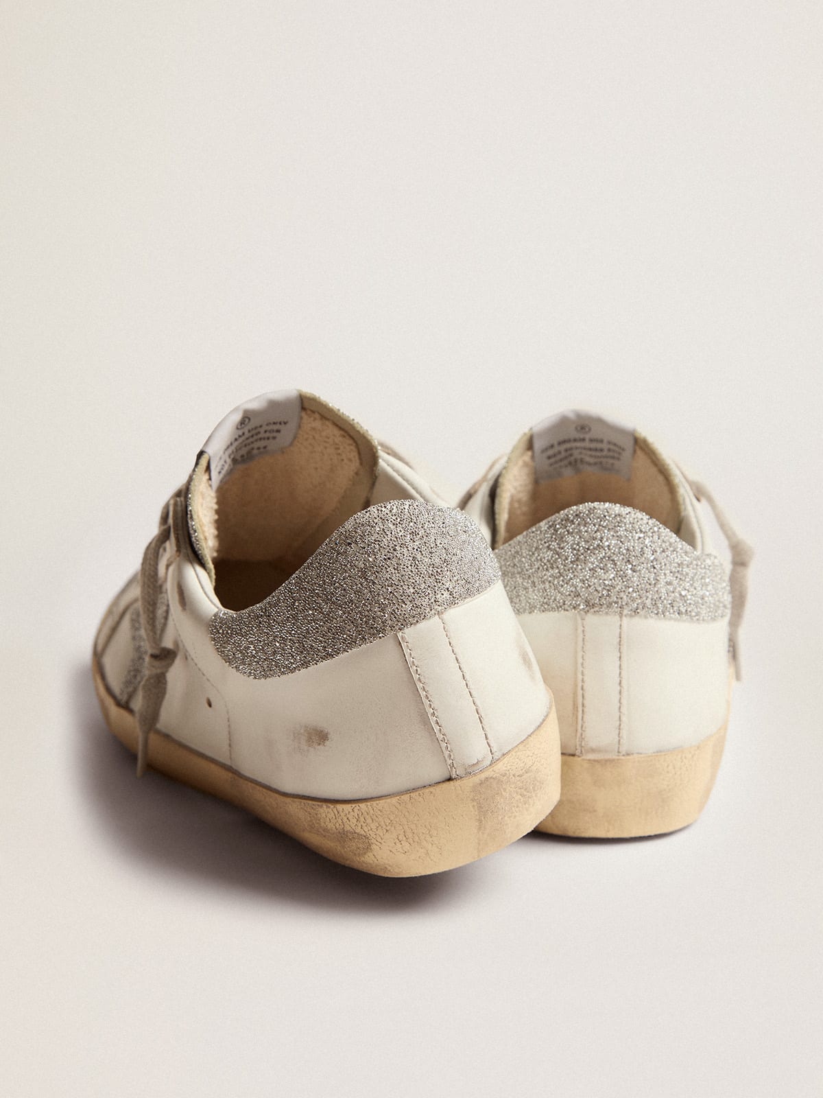 Golden Goose - Super-Star sneakers with white leather upper and Swarovski crystal inserts in 