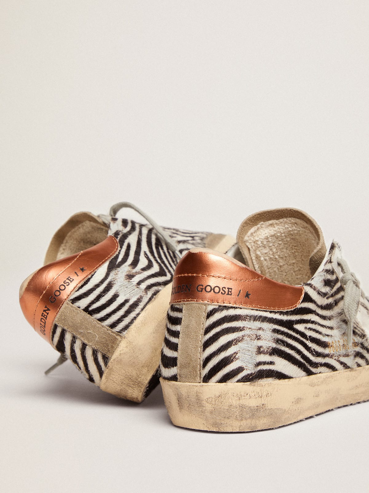 Women\'s Super-Star LTD in zebra print pony skin with white star | Golden  Goose