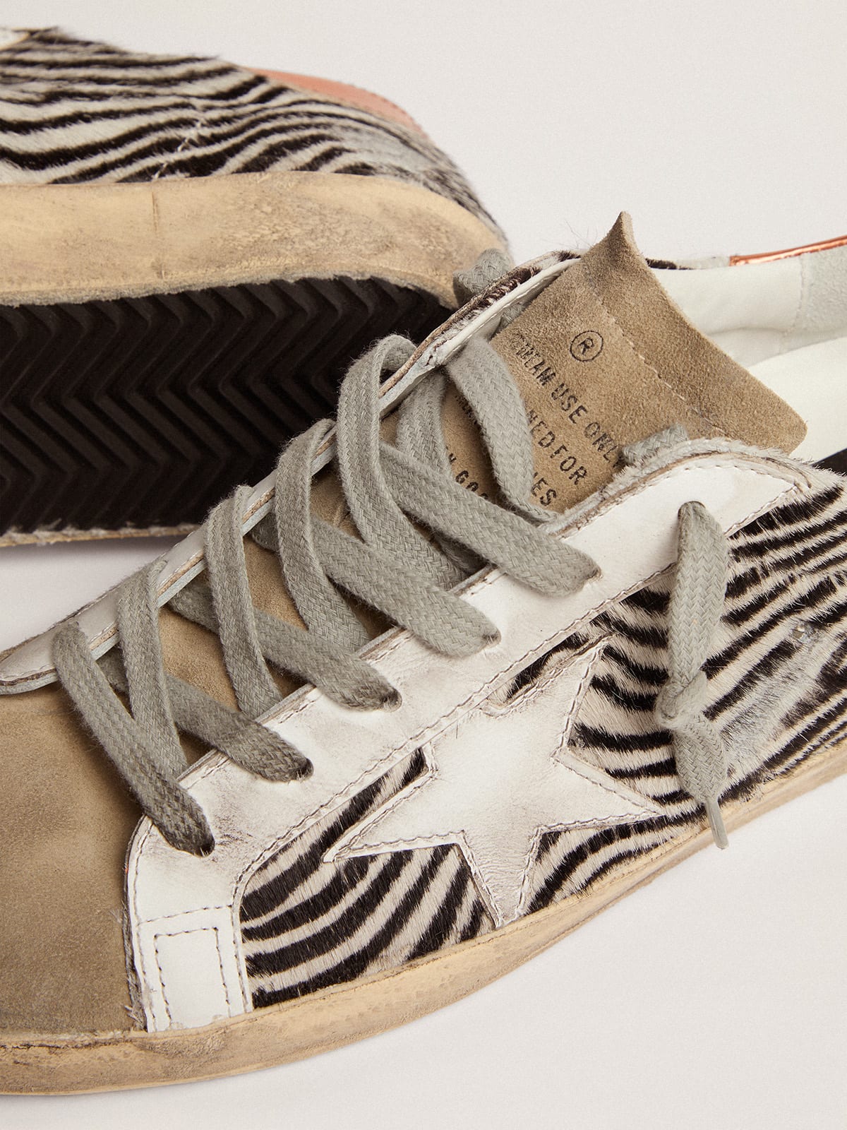 Women\'s Super-Star LTD in zebra print pony skin with white star | Golden  Goose