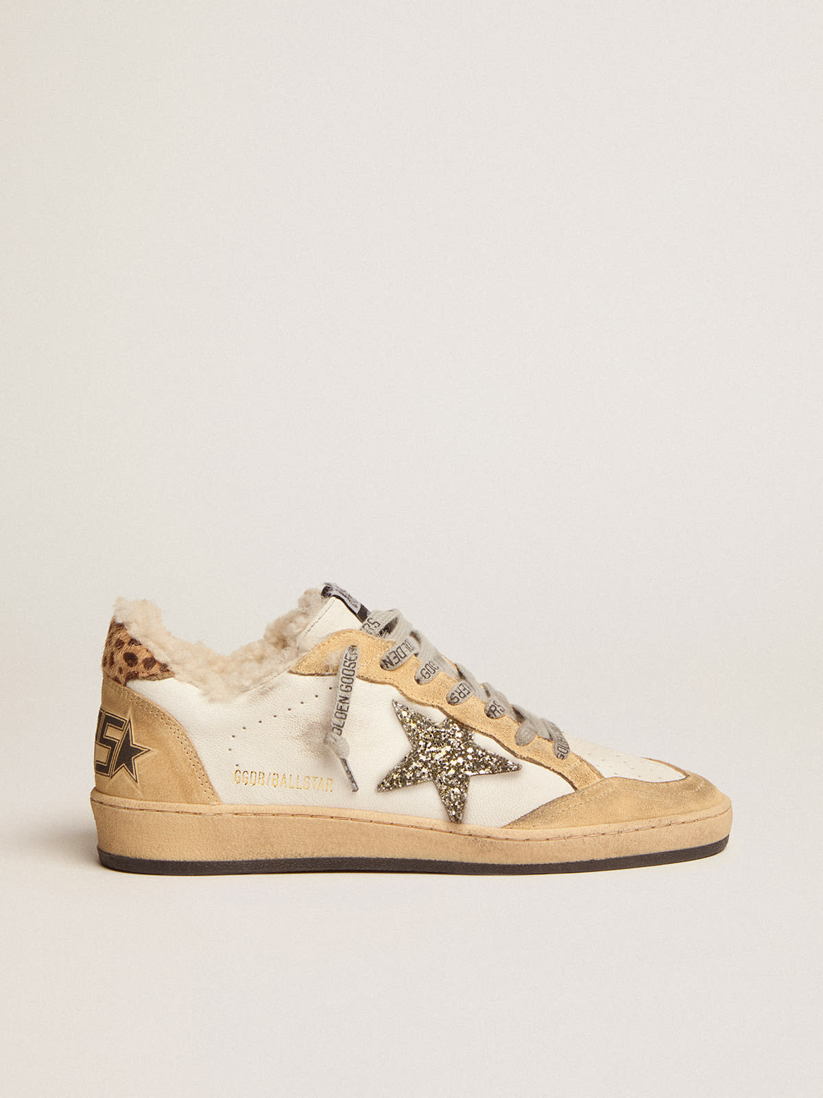 Women's Ball Star in nappa with glitter star and shearling lining