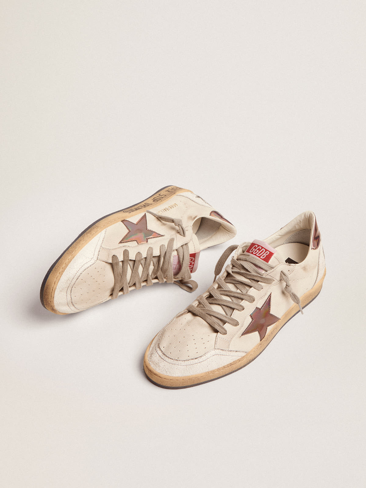 Golden Goose - Men's Ball Star in nappa with holographic inserts and sole lettering in 