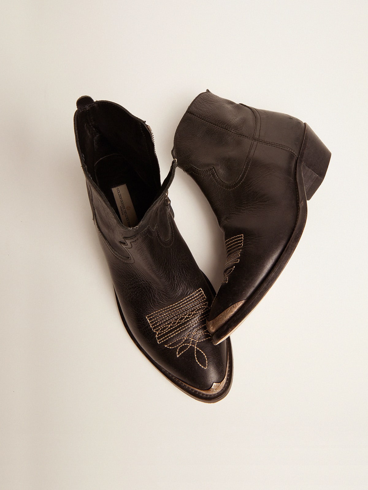 Women's leather ankle boots with western decoration | Golden Goose