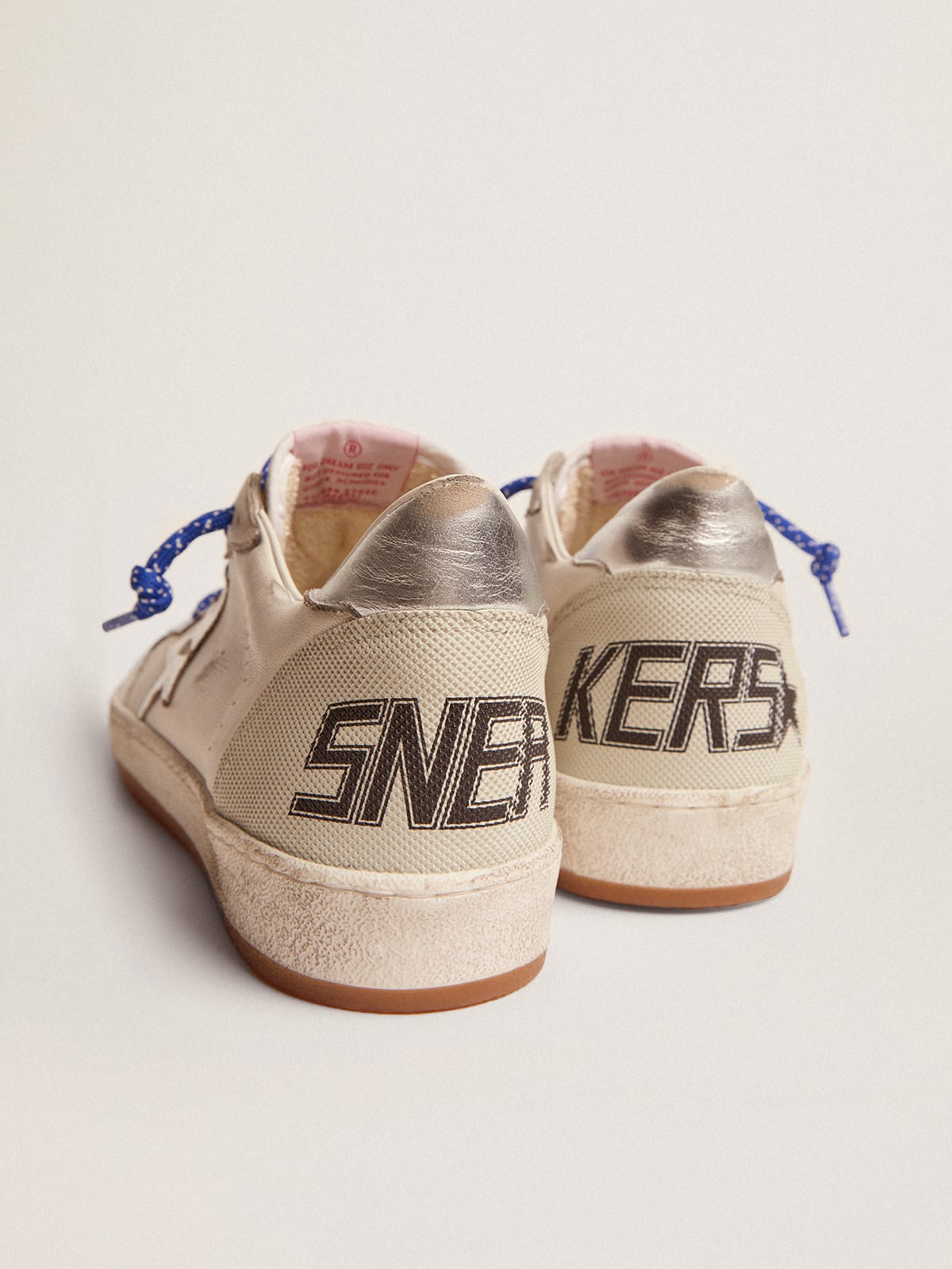 Golden Goose - Ball Star LTD sneakers in white nappa leather with silver laminated leather star and heel tab in 