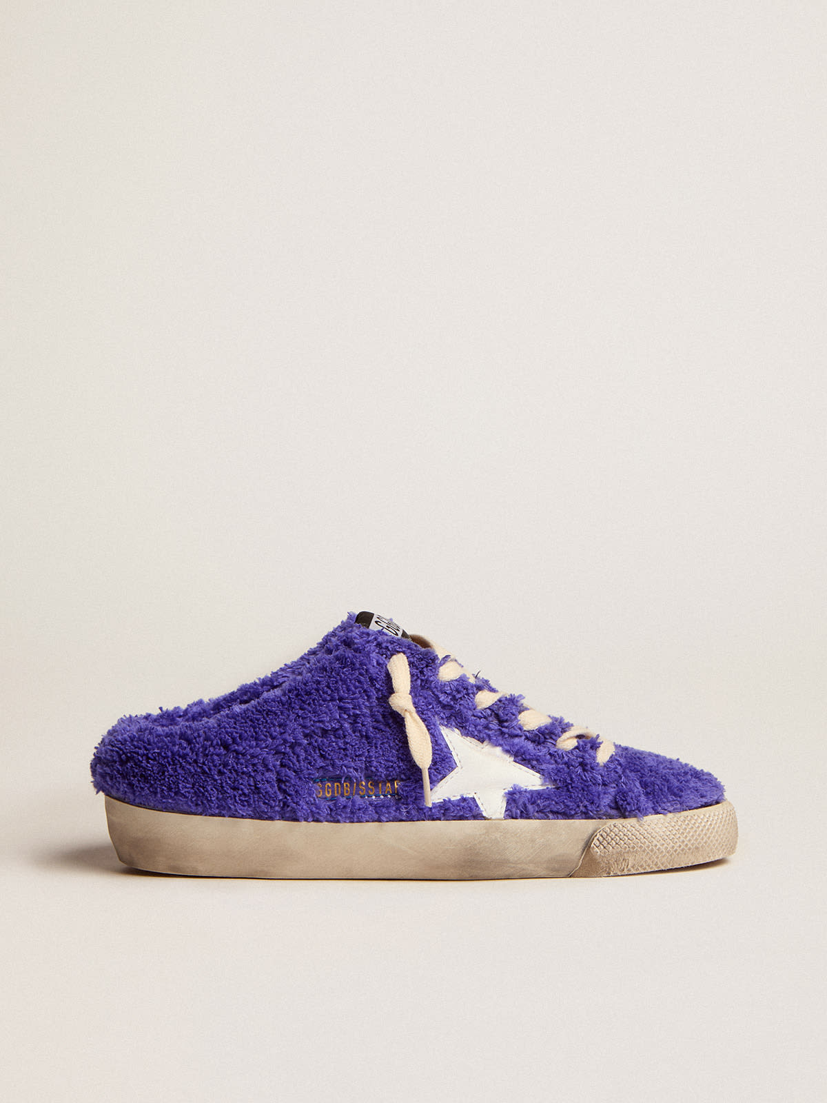 Golden Goose - Women's Super-Star Sabot in royal blue terry with white star in 