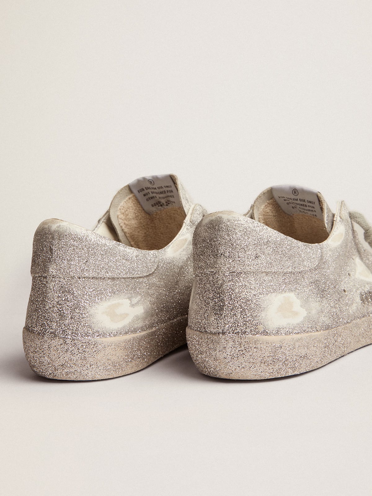 Golden Goose - Super-Star sneakers in silver leather with all-over glitter dust in 