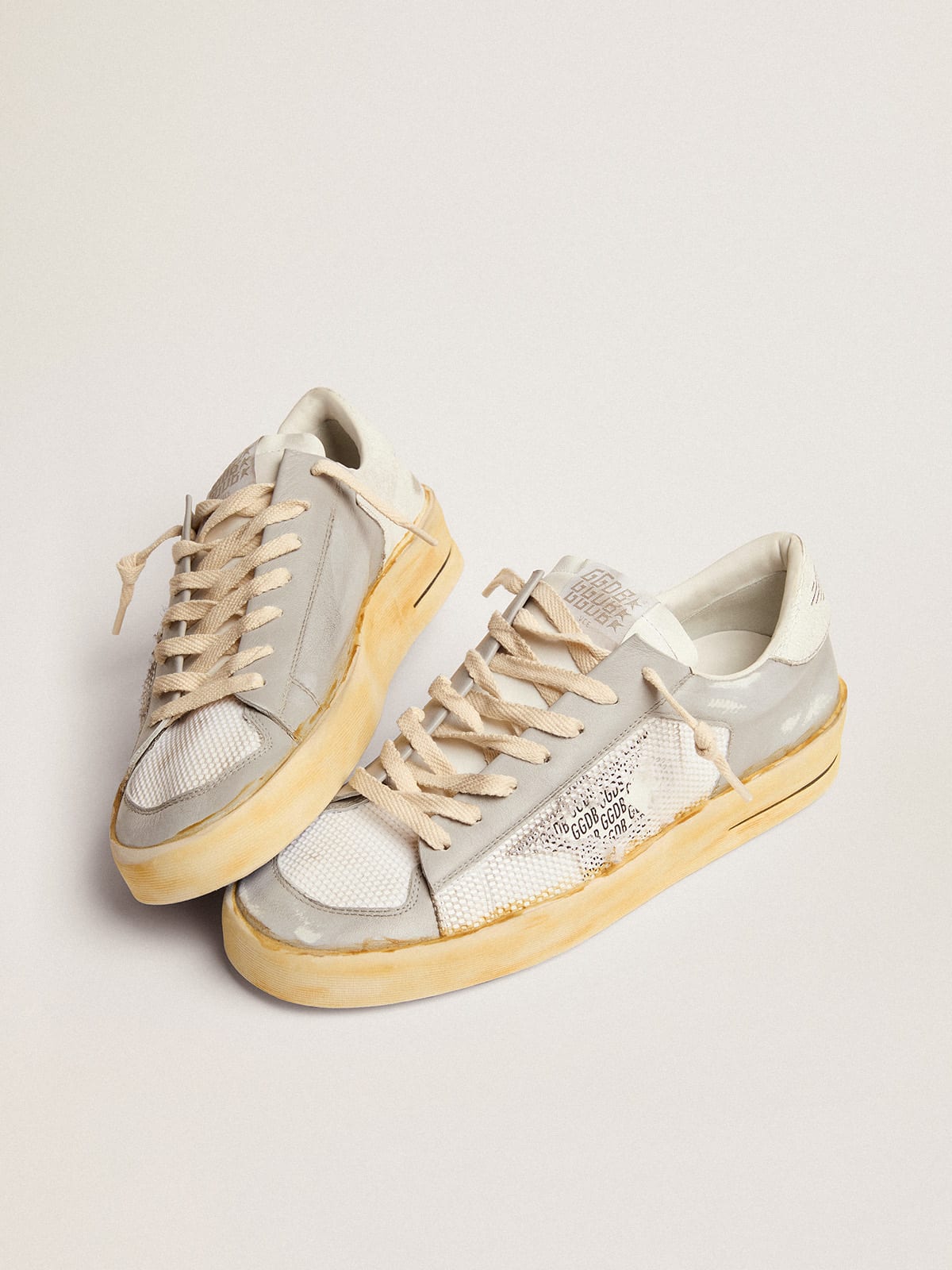Golden Goose - Men's Stardan with white leather star with GGDB print in 
