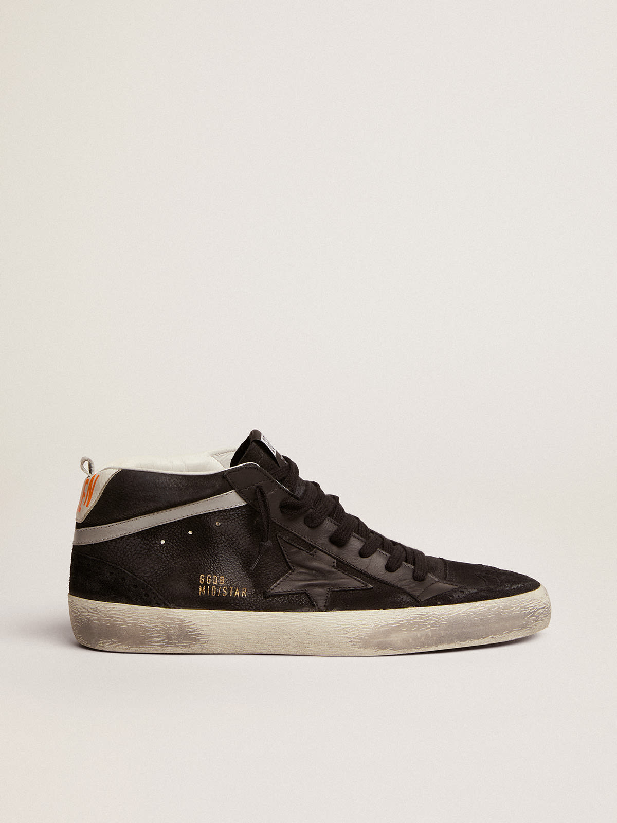 Men's Mid Star in nubuck with black leather star and silver flash