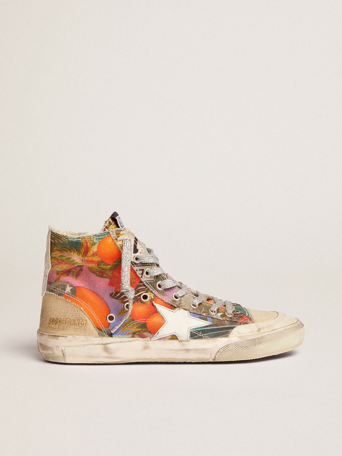 Golden Goose - Francy Penstar sneakers in canvas with multicolor Hawaii print and white leather star in 