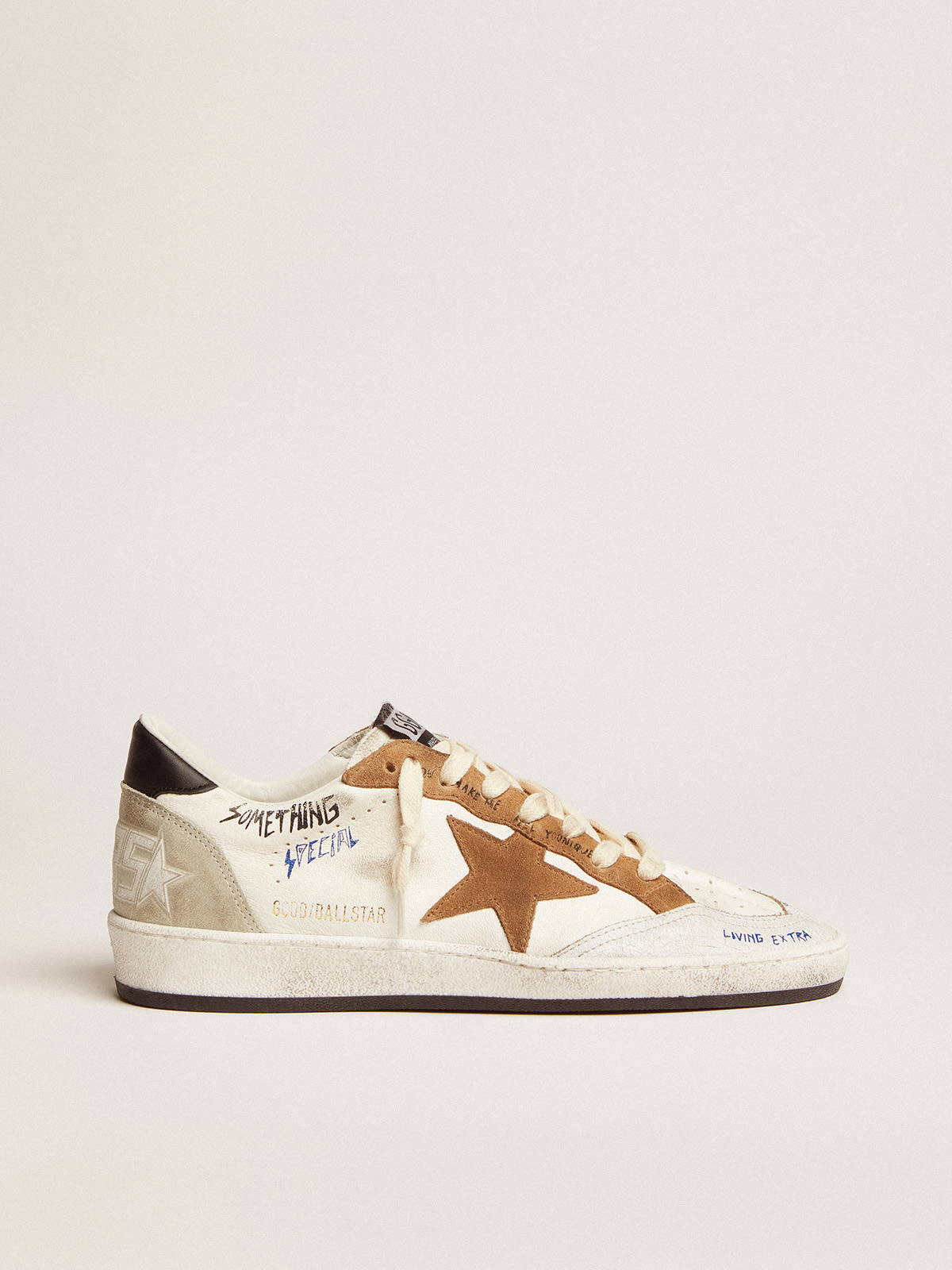 Ball Star sneakers with tobacco-colored suede star and black leather ...