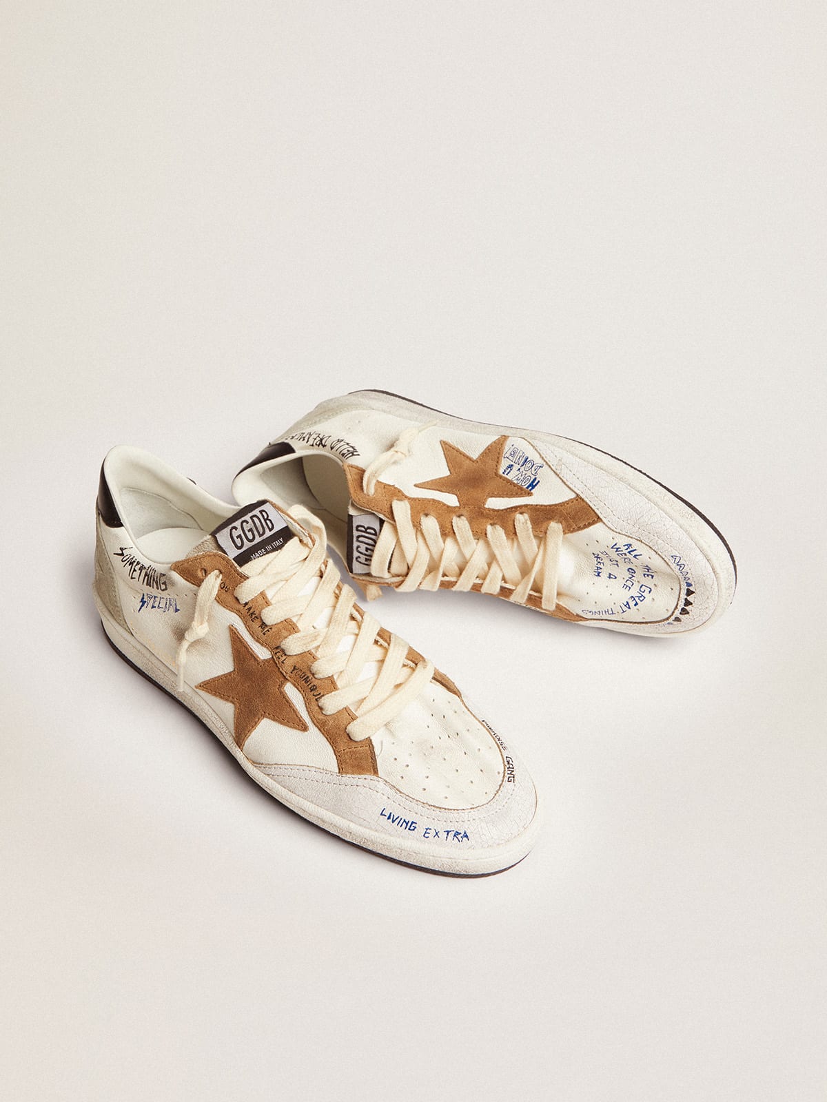 Golden Goose - Women's Ball Star with tobacco-colored suede star in 