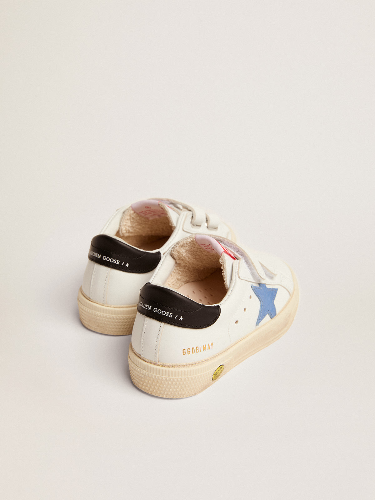 Golden Goose - May School sneakers with cobalt-blue leather star and black leather heel tab in 