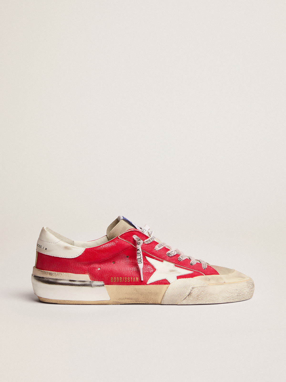 Super-Star sneakers in red nappa leather with white leather star and ...