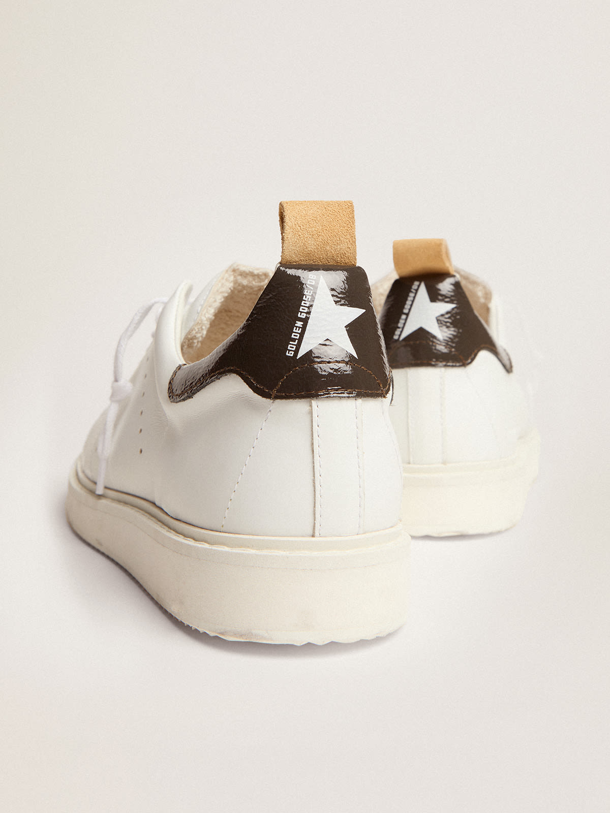 Golden Goose - Men's Starter in white naplack with painted leather heel tab in 