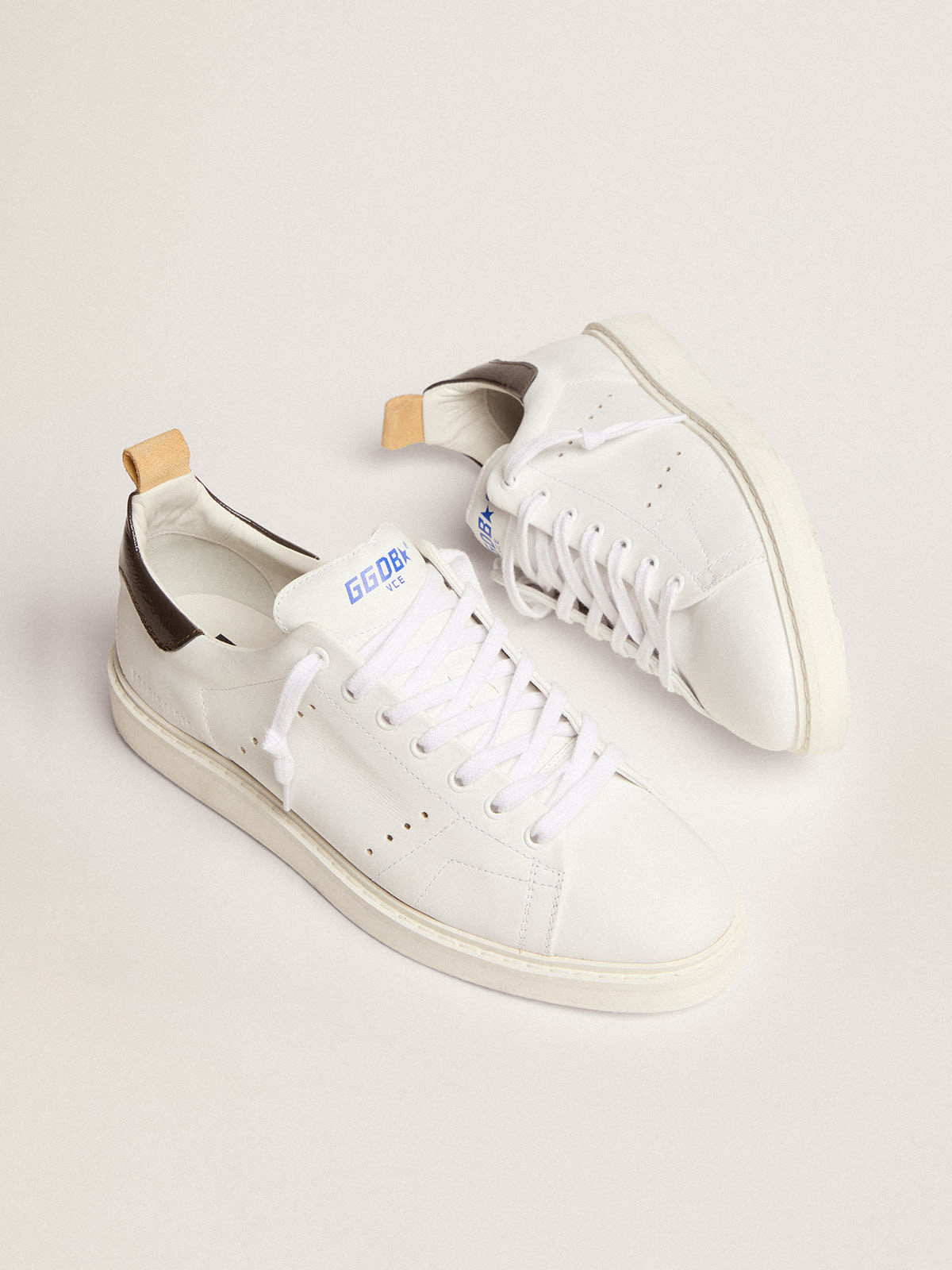 Golden Goose - Men's Starter in white naplack with painted leather heel tab in 