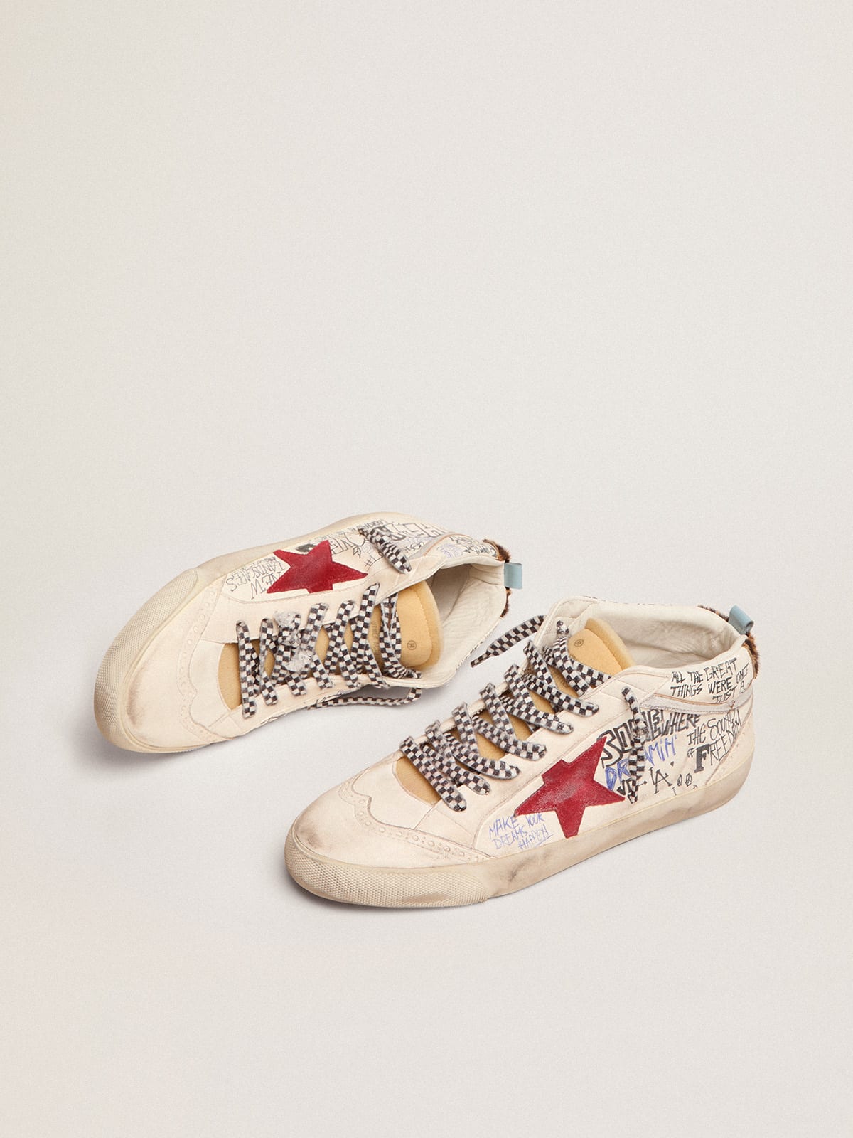 Golden Goose - Mid Star LTD sneakers with contrast lettering and red suede star in 