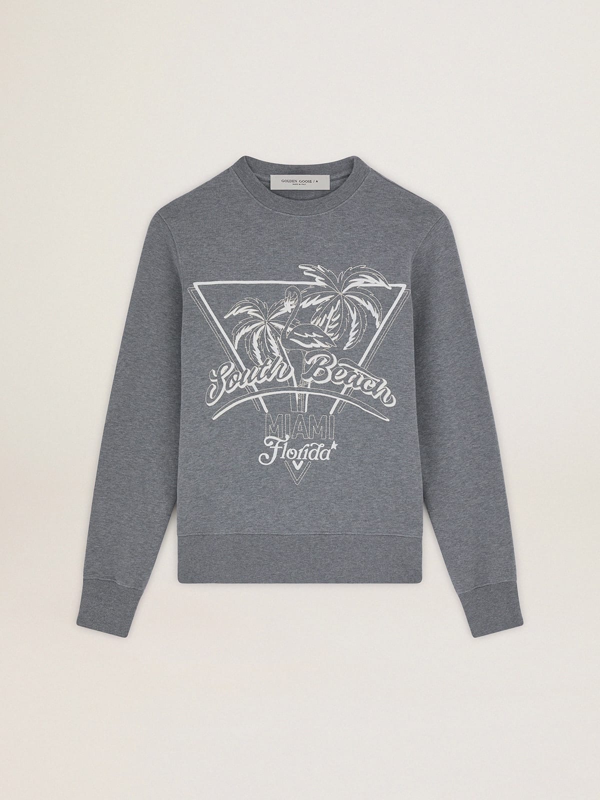 Golden Goose Men `Journey` Crew-Neck Sweatshirt With Embroidery