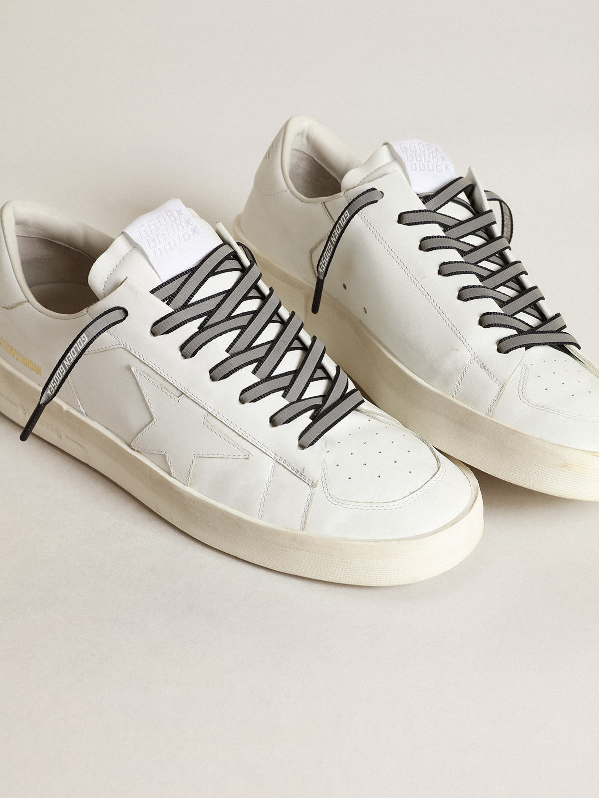 Golden Goose - Lacci riflettenti blu con logo in 